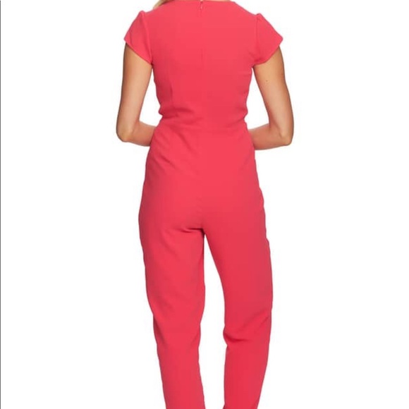 CECE Cap Sleeve Faux Wrap Jumpsuit light pink NWT - Picture 7 of 8